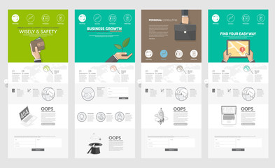 Collection of website page templates for business