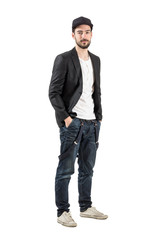 Stylish man with sport cap looking at camera