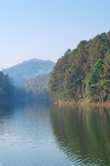 Pang Oung is pretty lake surrounded by mountains