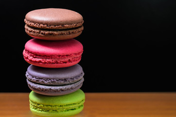 sweets on black background