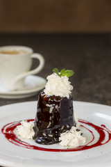 russian chocolate cake with whipped cream