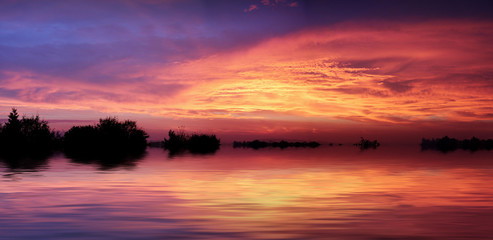 Fototapeta na wymiar Sonnenuntergang panorama