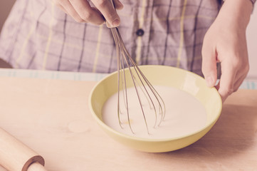 Child hands whisking
