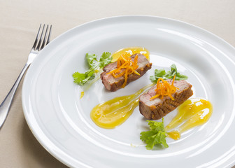 gourmet duck with orange sauce