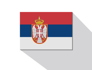 Naklejka premium serbia long shadow flag