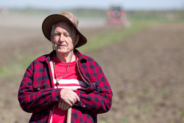 Peasant on farmland