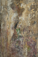 Colored plaster in an old german bunker