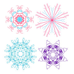 White background. Colored, round.