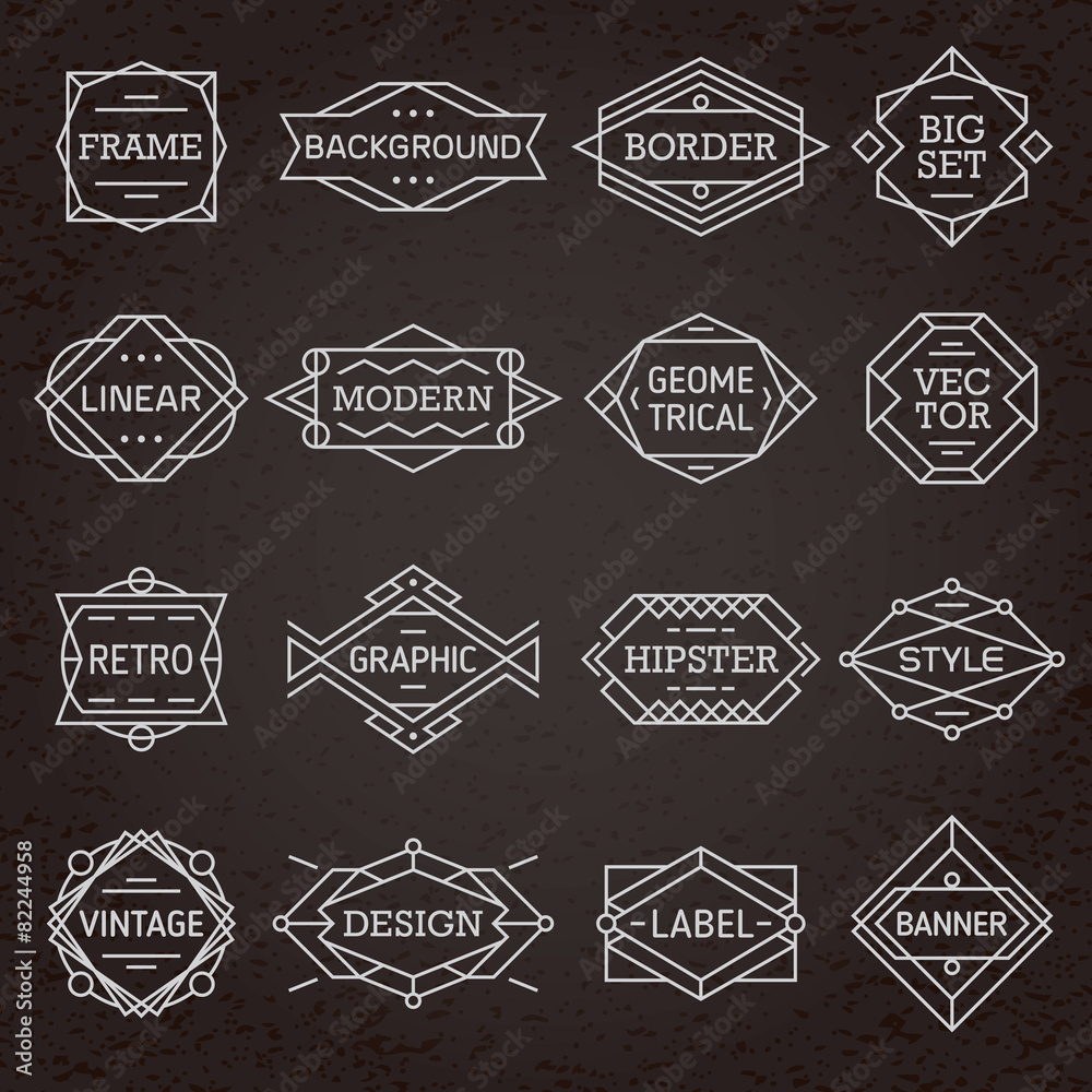 Canvas Prints hipster modern linear frames labels