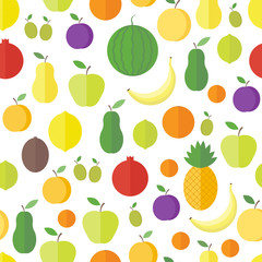 Seamless pattern with fruits and berries. Vector background