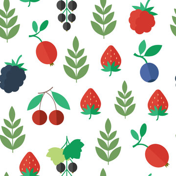 Seamless pattern with berries. Vector background