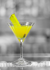 cocktail on black and white background