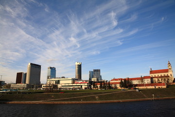 Naklejka premium Rigth bank of the Neris,Vilnius