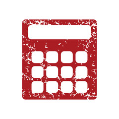 Red grunge calculator logo