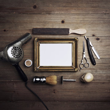Barber tools with blank frame