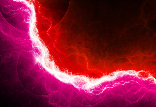 Fantasy red and purple lightning, electrical background