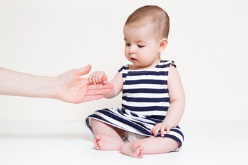 Fototapeta premium Beautiful smiling cute baby girl