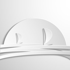 white sail across the sun