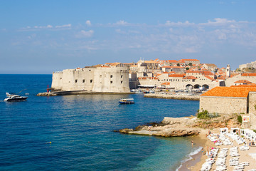 Fototapeta premium Dubrovnik, Croatia, seascape and city in summer