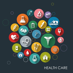 Health care backround with flat icons