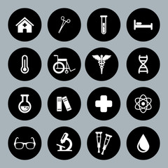 Set of vector Medical Icons in flat style
