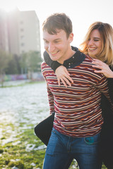 Obraz premium young couple lovers authentic