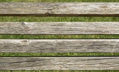 Schienale di una panchina in legno