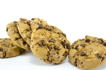 Chocolate chip cookies isolated