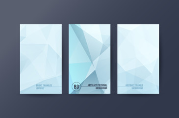Set of banners with polygonal abstract background