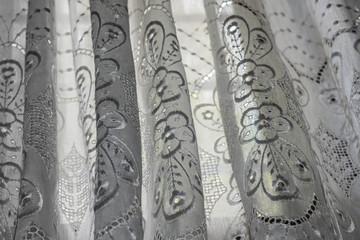 Decorated Emboidered Curtain Closeup