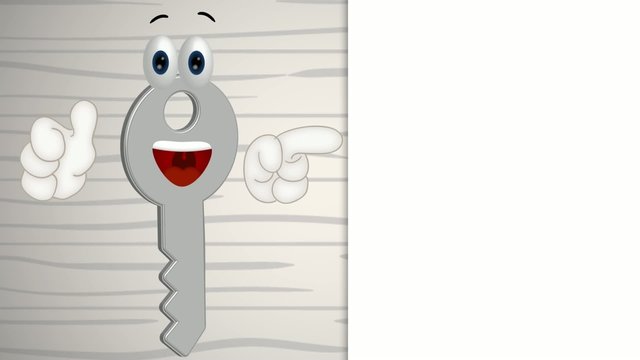 Funny key locksmith cartoon illustration comic