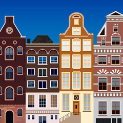 Fototapeta premium Street of abstract old houses.