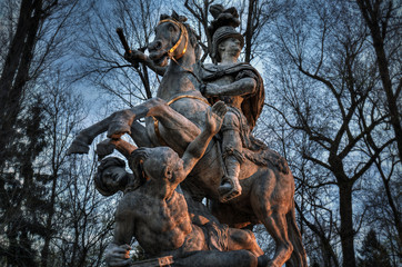 Fototapeta premium Monument to the Warsaw Polish king Jan III Sobieski