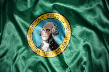 shining washington state flag © luzitanija