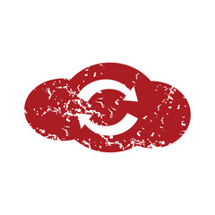 Red grunge reverse cloud logo