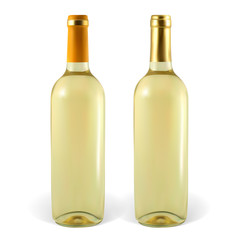Set of vector wine bottles.