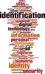 Obraz premium Identification word cloud concept. Vector illustration