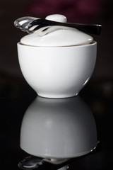 Sugar bowl and sugar tongs
