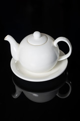 Close-up of White Teapot
