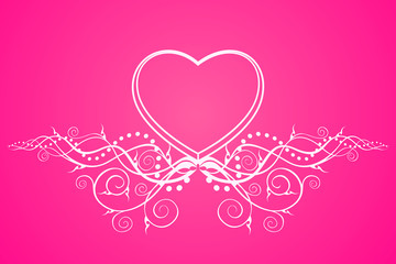 Glamorous heart with flowery pattern.