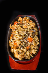 Rice with Vegetables and sesame seeds
