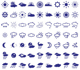 weather icons on white