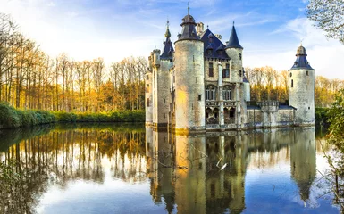 Vlies Fototapete Antwerpen märchenhafte mittelalterliche Burgen von Europe.Belgium, Region Antwerpen