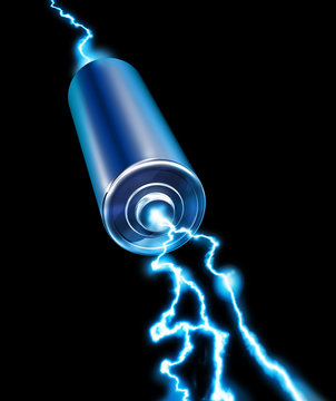 Energy power supply battery blue sparks
