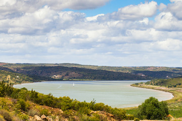 Guadiana River the border of Portugal and Spain