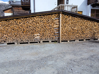 balanced cut firewood, Italy