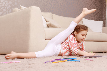 Little girl doing gymnastic