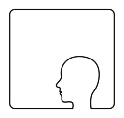 human head contour outline frame icon