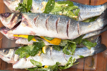prepared sea bass fish