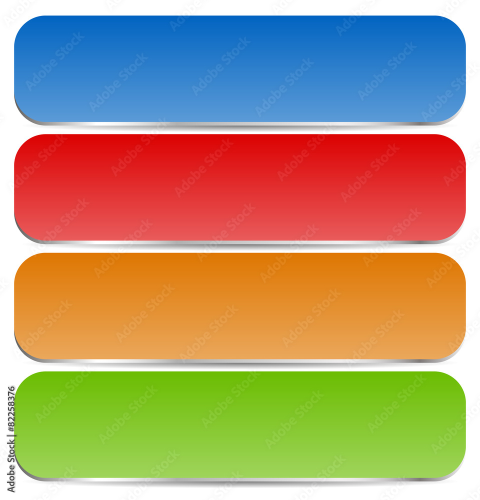 Aufkleber Rounded bright buttons white blank space in several colors